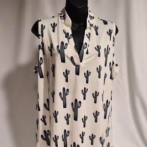 Cowgirl hardware cactus print sleeveless‎
